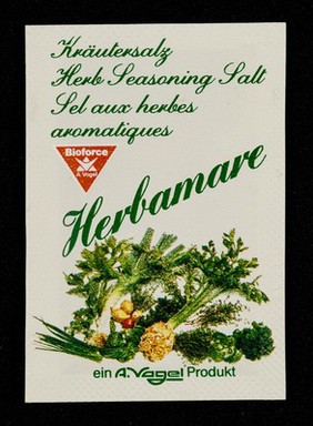 Kräutersalz = Herb seasoning salt = sel aux herbes aromatiques : Herbamare : ein A.Vogel produkt / Bioforce.