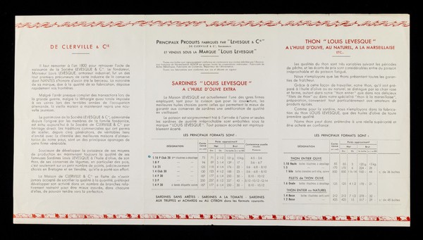 Conserves "Louis Levesque", Nantes... : fabriques de conserves de poissons et de légumes... / Levesque & Cie.