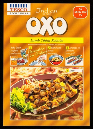 Indian recipe Oxo : lamb tikka kebabs / Tesco.