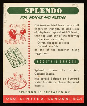 The delicious spread that is something really special : we are sure you will like Splendo with its rich meaty flavour... : an Oxo Limited product / Oxo Limited.