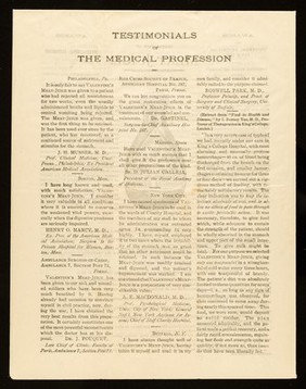 Valentine's preparation of Meat-Juice : established (1871) by Manns Valentine, Richmond, Virginia, U.S.A. / Valentine's Meat-Juice Company.