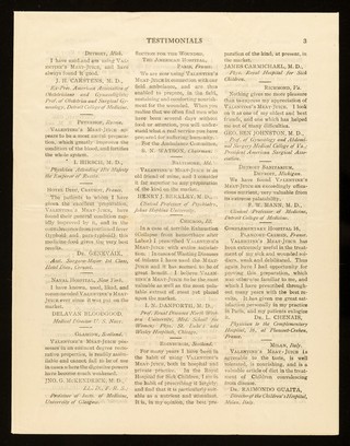 Valentine's preparation of Meat-Juice : established (1871) by Manns Valentine, Richmond, Virginia, U.S.A. / Valentine's Meat-Juice Company.