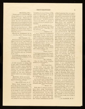 Valentine's preparation of Meat-Juice : established (1871) by Manns Valentine, Richmond, Virginia, U.S.A. / Valentine's Meat-Juice Company.