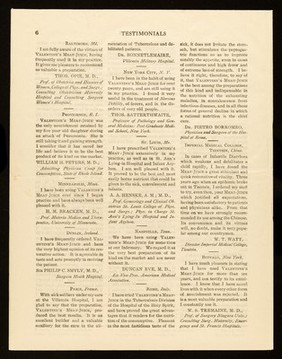 Valentine's preparation of Meat-Juice : established (1871) by Manns Valentine, Richmond, Virginia, U.S.A. / Valentine's Meat-Juice Company.