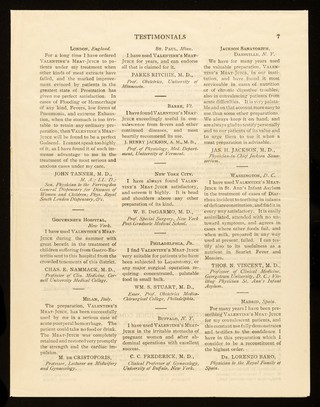 Valentine's preparation of Meat-Juice : established (1871) by Manns Valentine, Richmond, Virginia, U.S.A. / Valentine's Meat-Juice Company.