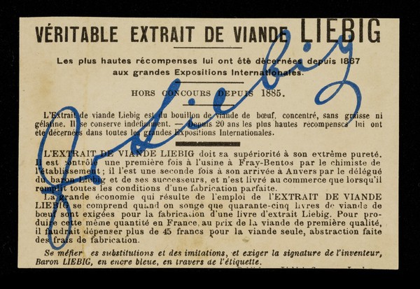 Véritable extrait de viande Liebig : Eglantier / Liebig's Company.