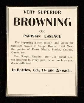 Very superior browning or Parisian essence.