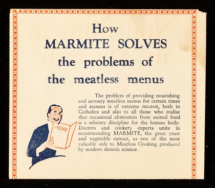 Marmite for meatless meals / Marmite Food Extract Co. Ltd.