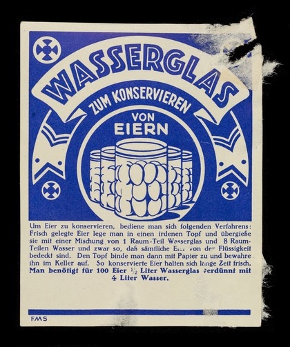 Wasserglas : zum Konservieren von Eiern.
