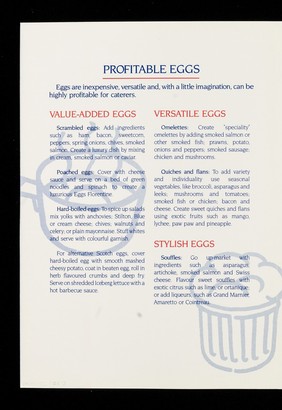 The do's and don'ts of catering with eggs... / British Egg Information Service.