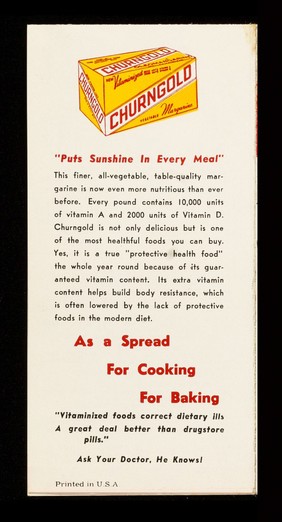 Finer Churngold premiums for regular Churngold users : new vitaminised Churngold margarine / Churngold Corp.