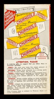 Finer Churngold premiums for regular Churngold users : new vitaminised Churngold margarine / Churngold Corp.