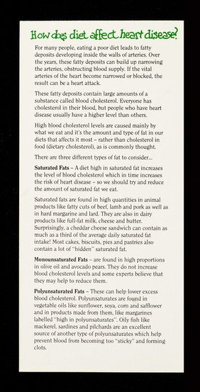 Food choices / Flora Project for Heart Disease Prevention.