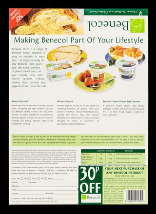 Benecol : proven to reduce cholesterol : 30p coupon inside / McNeil Consumer Nutritionals UK. Ltd.