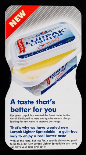New reduced fat Lurpak Lighter Spreadable : slightly salted / Arla Foods.