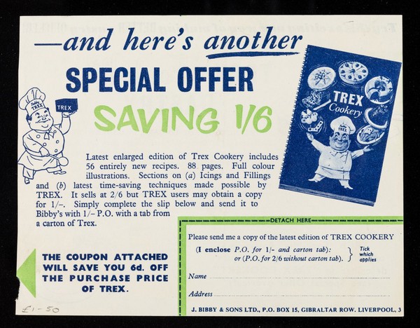 Try this exciting new way of making better pastry quicker : Trex 'Fork-Mix' pastry / J. Bibby & Sons Ltd.