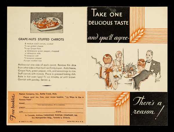 Take one delicious taste and you'll agree... there's a reason! / Canadian Postum Company, Ltd.