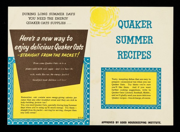 Quaker Summer recipes.