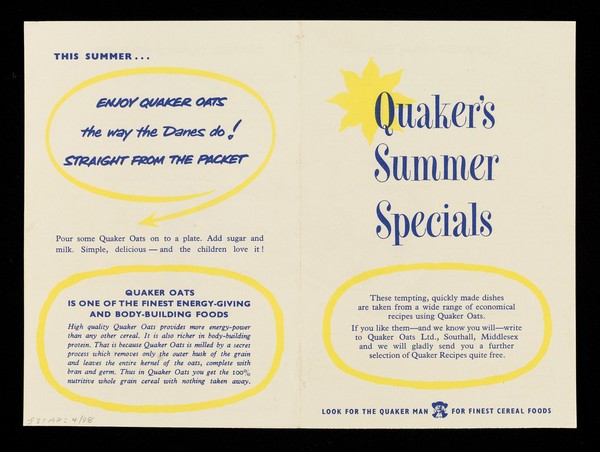 Quaker's Summer specials / Quaker Oats Ltd.