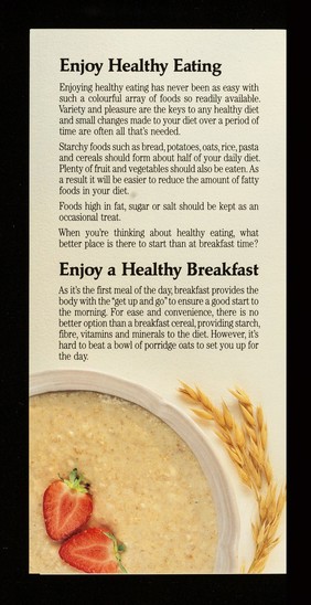 Open your eyes to porridge oats / Health Education Authority Oats Information Service.