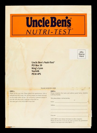 Uncle Ben's nutri-test : time for a change? / Master Foods.