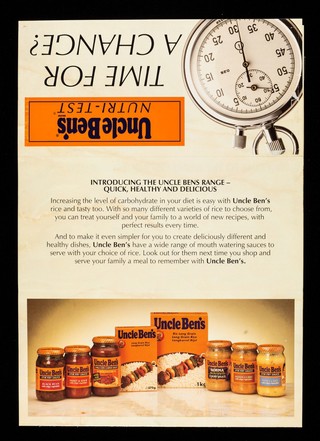 Uncle Ben's nutri-test : time for a change? / Master Foods.