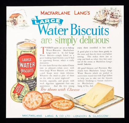 If you want the crispest water biscuits : ...you want Macfarlane Lang's / Macfarlane, Lang & Co. Ltd.