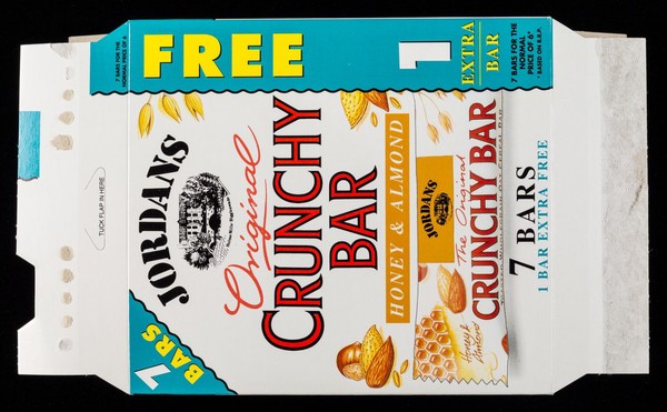 Jordans Original Crunchy Bar : honey & almond : 7 bars, 1 bar extra free / W. Jordan (Cereals) Ltd.