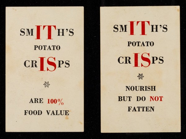 With the compliments of Smith's Potato Crisps : mount the two jockeys on the two horses without bending, cutting, or in anyway mutilating the cards : it can be done - try it.