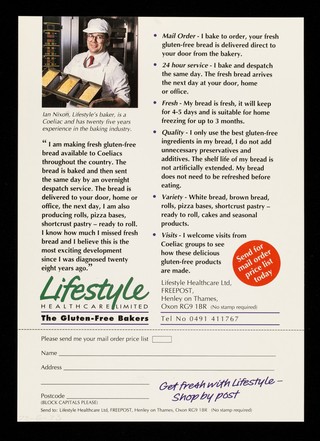 Missing fresh bread? : experience fresh bread again / Lifestyle Healthcare Limited, the gluten-free bakers.