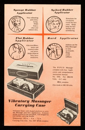 Pifco vibratory massager : the way to glowing health... soothes away pain and fatigue / Pifco.