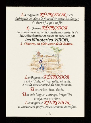 La baguette Rétrodor, je l'adore : baguette Rétrodor, meilleure encore / Les Minoteries Viron.