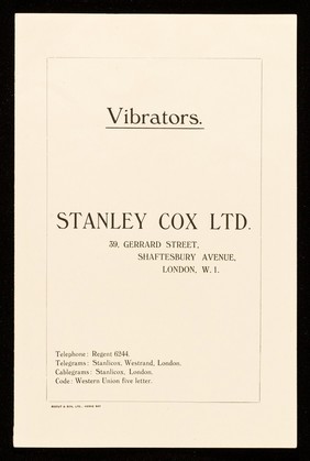 Vibrators / Stanley Cox Ltd.