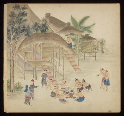 Taiwanese rural and provincial tableaux. Paintings by a Taiwanese artist, ca. 1850.