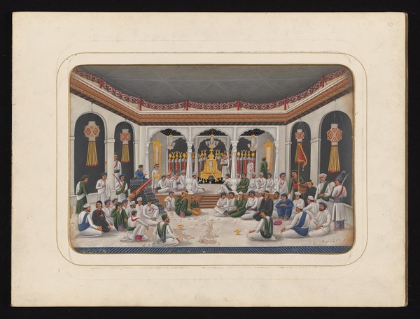 A collection of Indian costumes, types and occupations. Gouache paintings by an Indian artist.