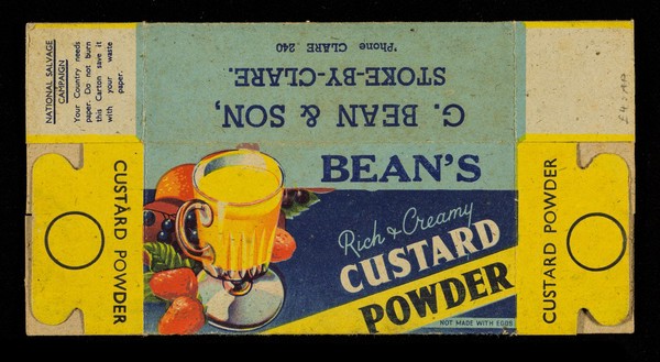 Bean's rich & creamy custard powder : not made with eggs / G. Bean & Son.