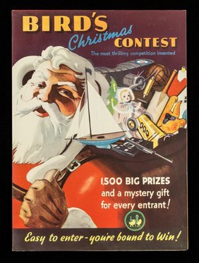 Bird's Christmas contest : the most thrilling competition invented : 1,500 big prizes and a mystery gift for every entrant : easy to enter- you're bound to win / Alfred Bird & Sons Ltd.