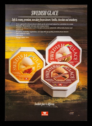 Swedish glace : soft & creamy, premium, non-dairy frozen dessert : vanilla, chocolate and strawberry / Winner (UK) Ltd.