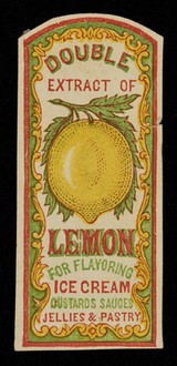 Double extract of lemon for flavoring ice cream, custards, sauces, jellies & pastry.