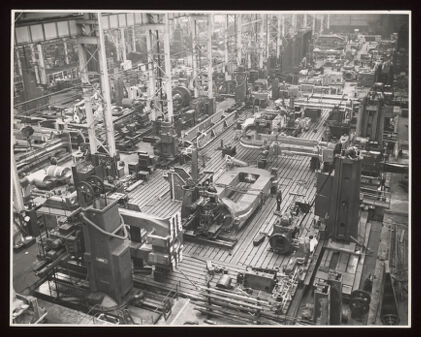 Heavy machine shop, Davy & United Engineering Co. Ltd., Park Iron Works, Sheffield. Photograph, 1957.