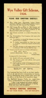 Wye Valley 1926 gift scheme / Herefordshire Fruit Co. Ltd.