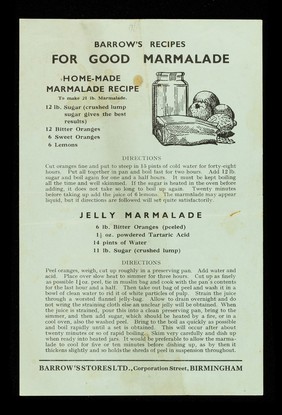 The rapid rotary marmalade machine... : Barrow's recipes for good marmalade / Barrow's Stores Ltd.