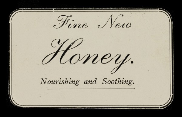Fine new honey : nourishing and soothing.