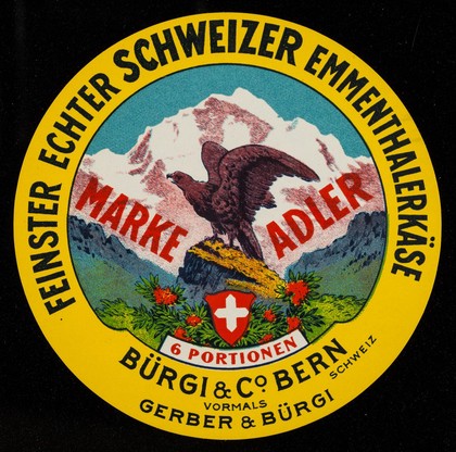 Feinster echter schweizer Emmenthalerkäse : 6 Portionen / Bürgi & Co. Bern.