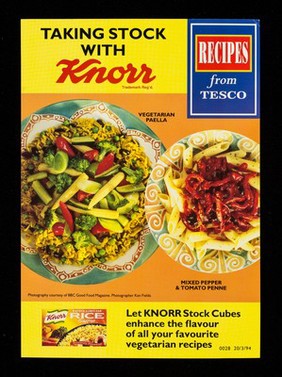 Taking stock with Knorr : let Knorr stock cubes enhance the flavour of all your favourite vegetarian recipes / CPC (UK) Ltd. ... Tesco.