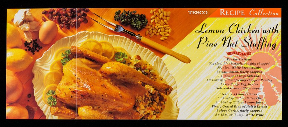 Lemon chicken with pine nut stuffing / Tesco.