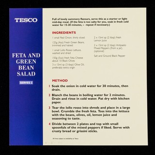 Feta and green bean salad : main course / Tesco.