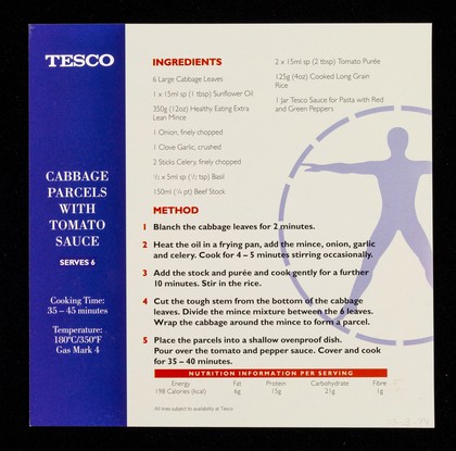 Cabbage parcels with tomato sauce : healthy eating : main course / Tesco.