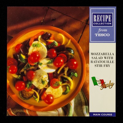 Mozzarella salad with ratouille stir fry : a taste of Italy : main course / Tesco.