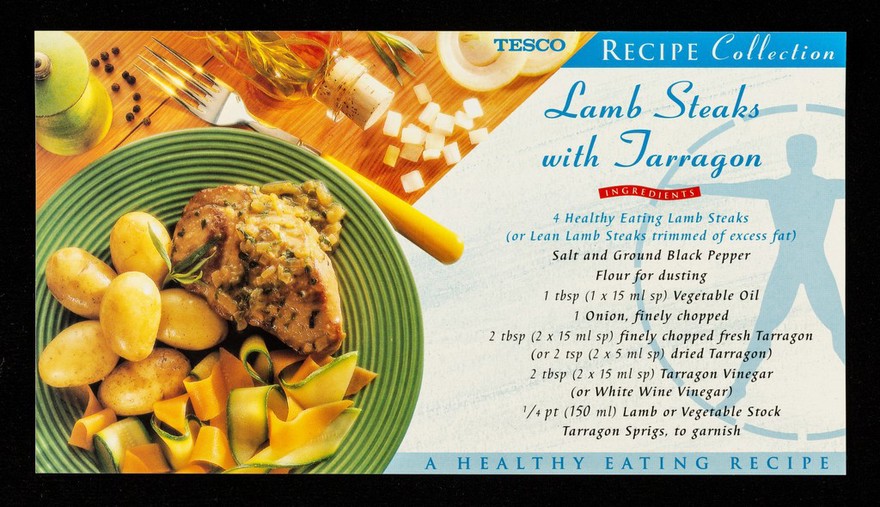 Lamb steaks with tarragon : a healthy eating recipe / Tesco.